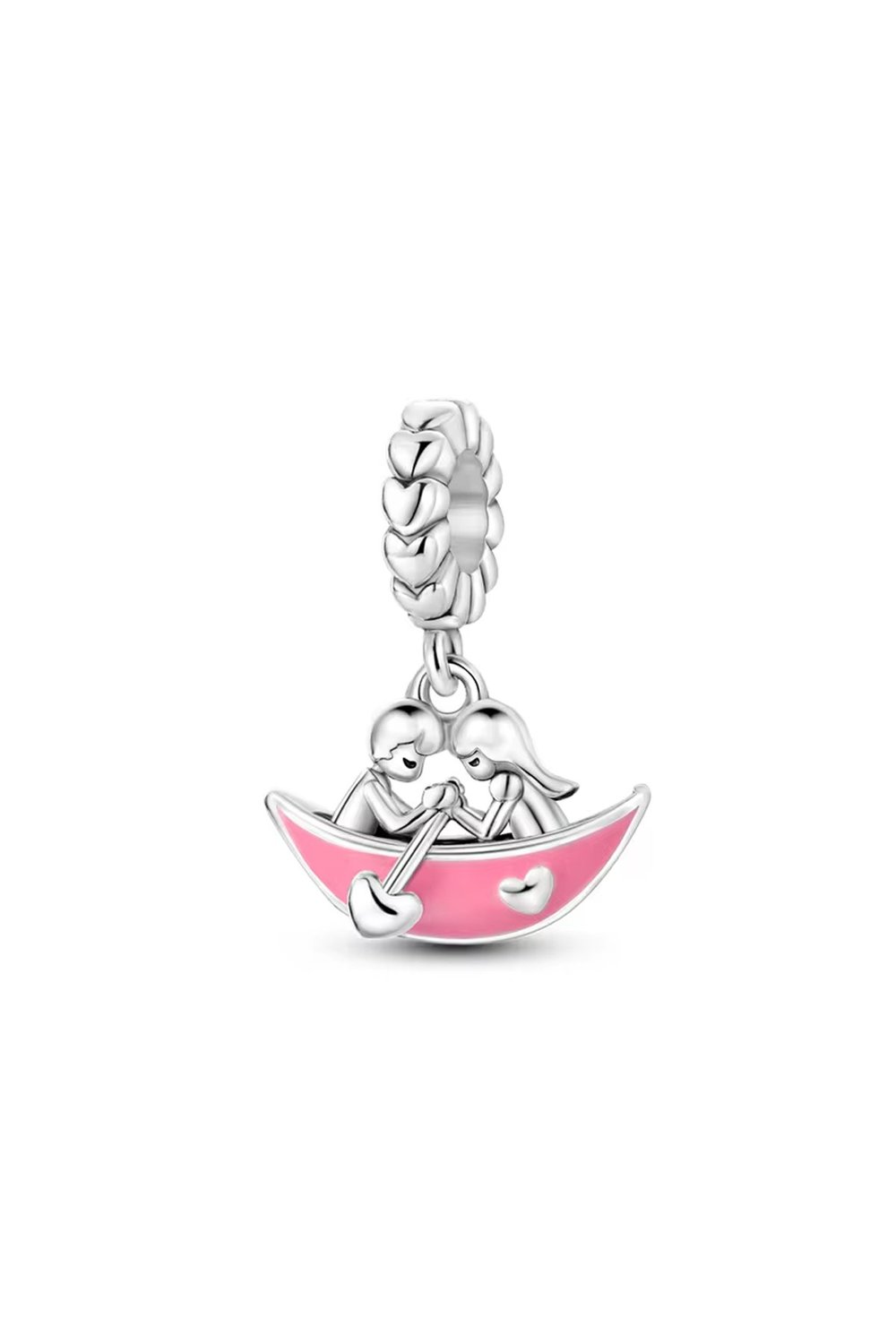 Kayık Çeken Sevgili Çift Sallantılı Charm