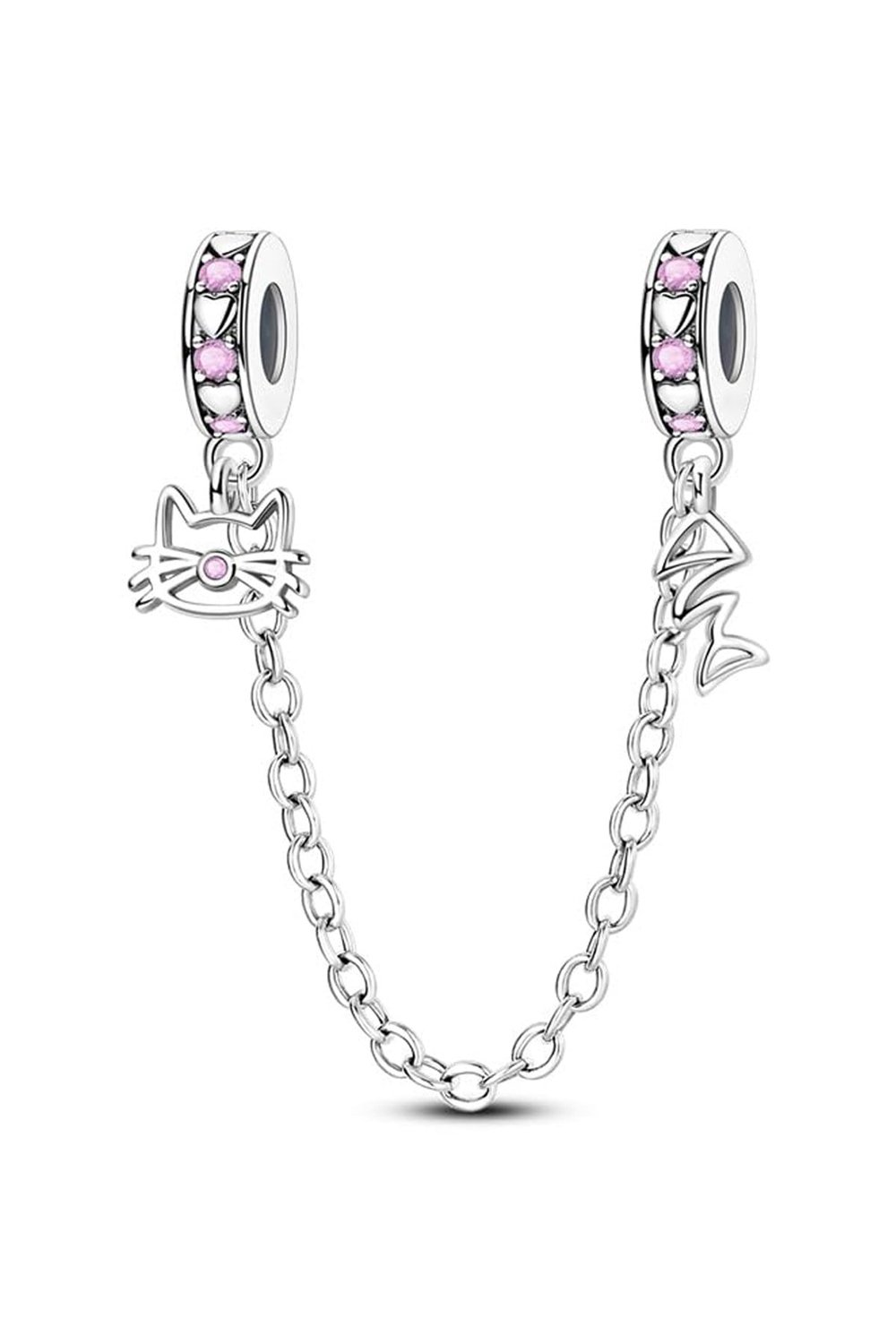 Kedi ve Kılçık Zincir Sallantılı Charm