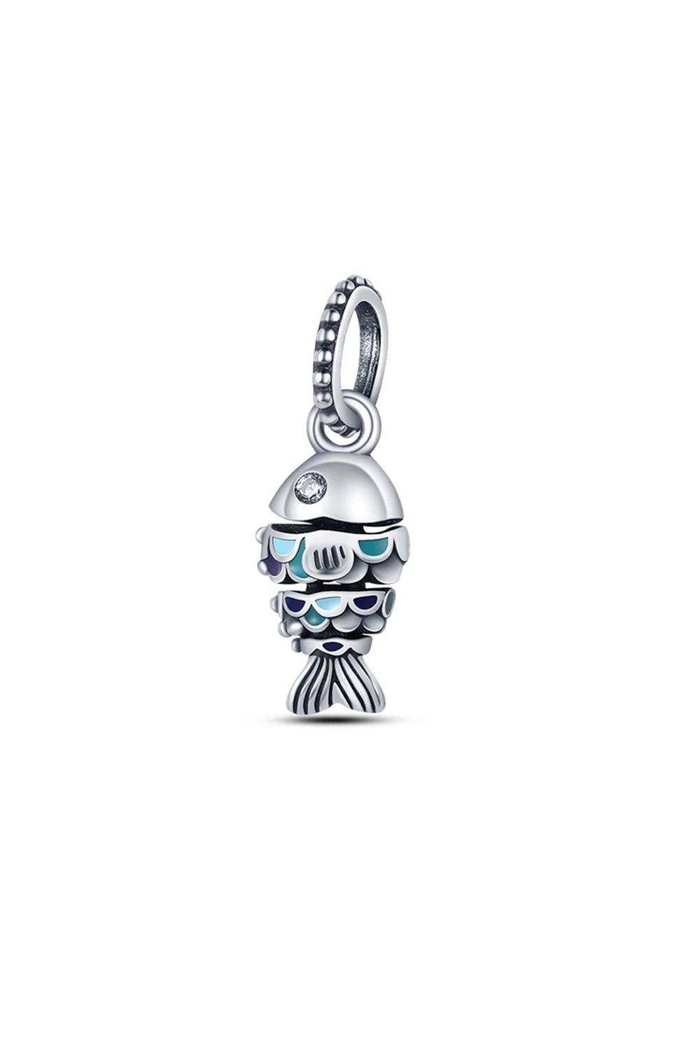 Mavi Pullu Balık Sallantılı Charm