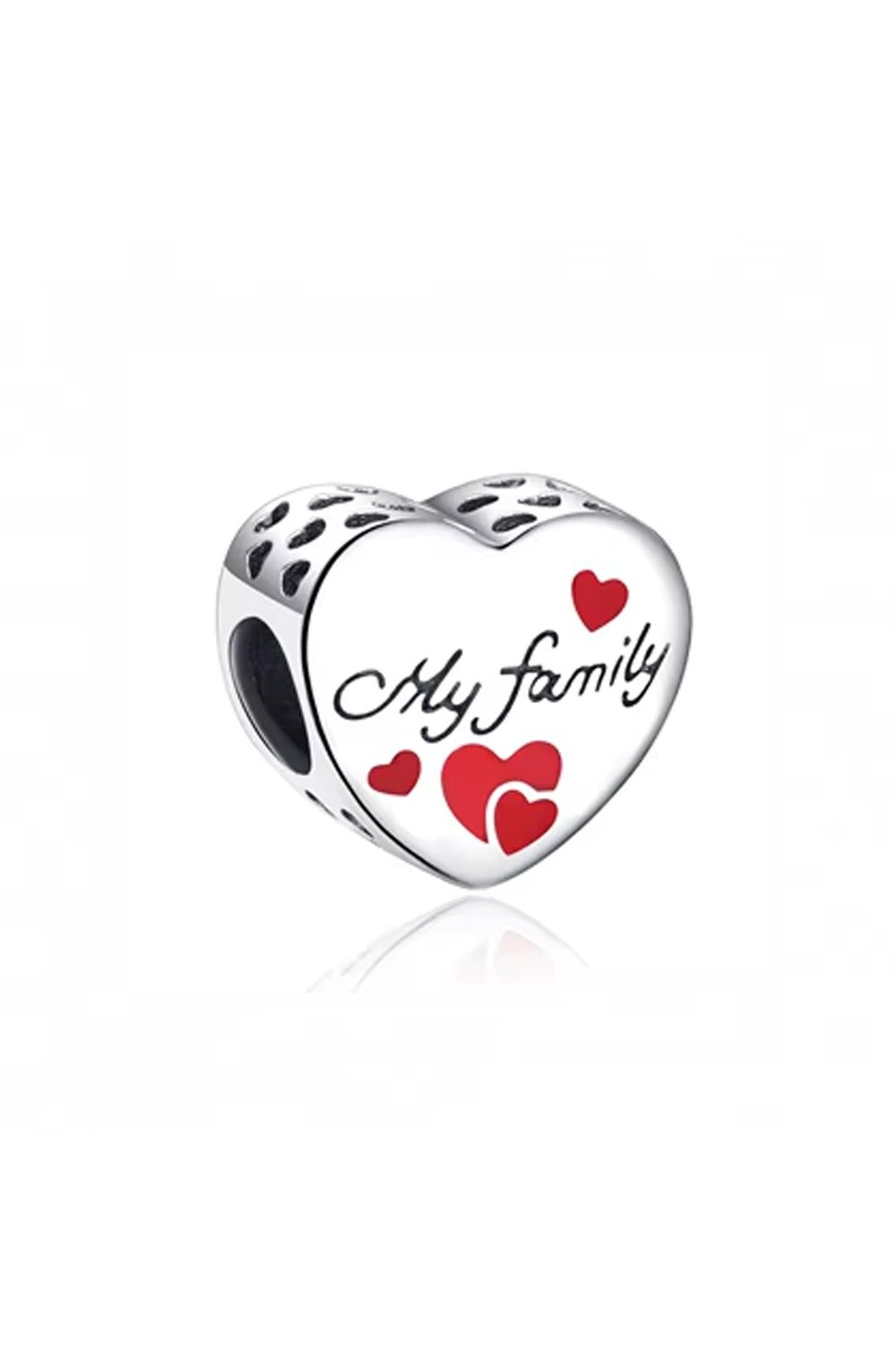 My Family Yazılı Kalp Boncuk Charm