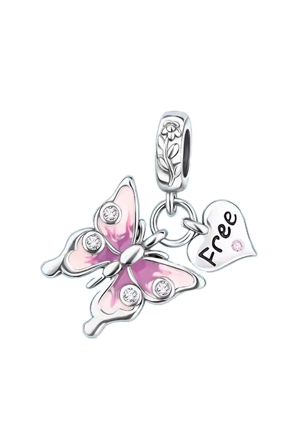 Pembe Özgür Kelebek Salllantılı Charm