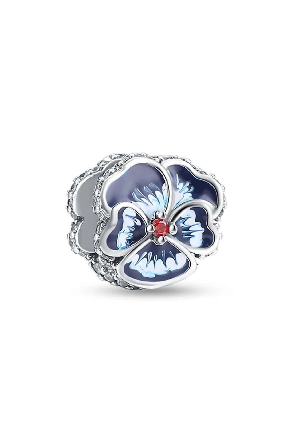 Taşlı Mavi Menekşe Charm