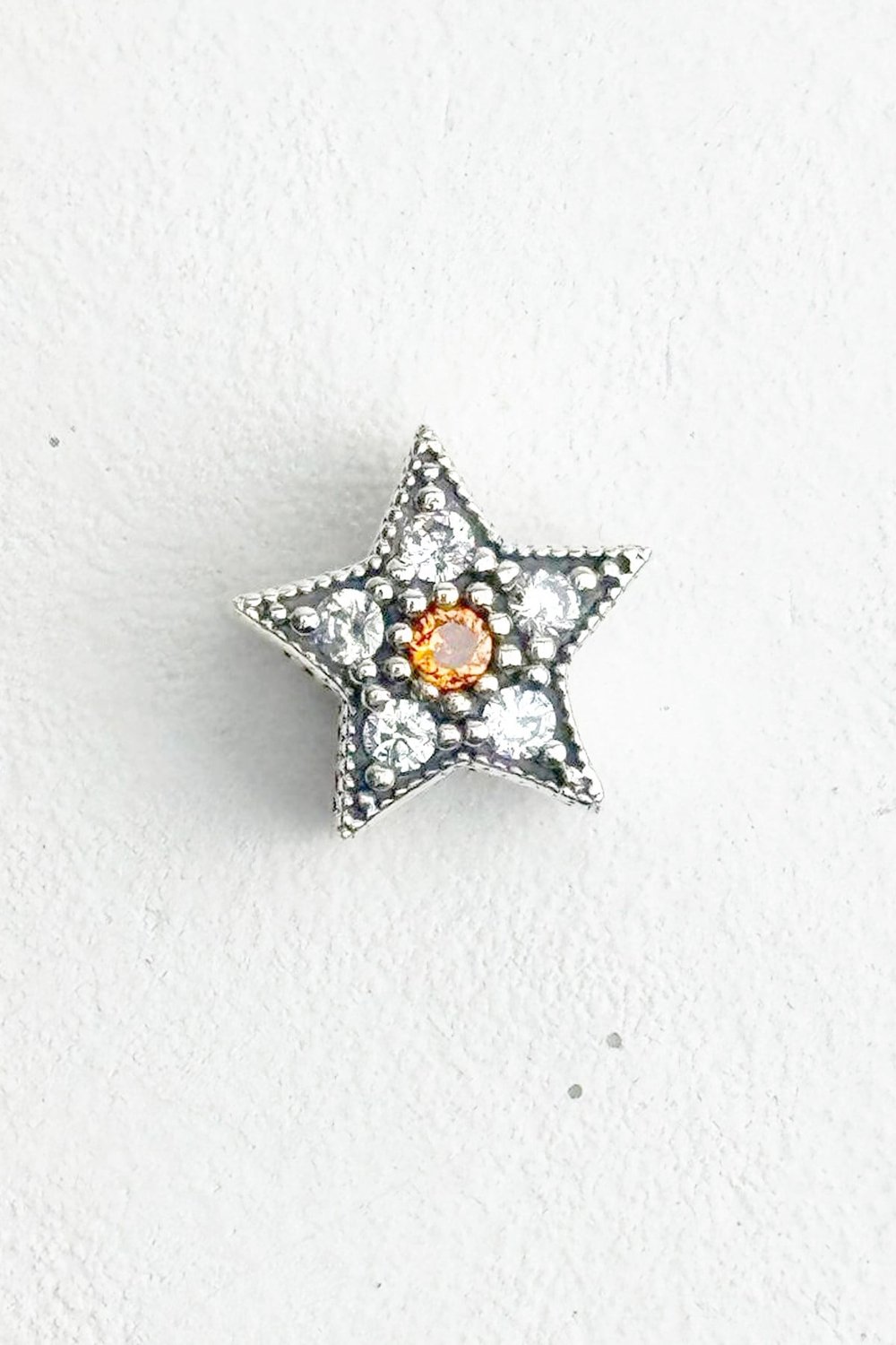 Yerli Üretim Taşlı Yıldız Gümüş Charm