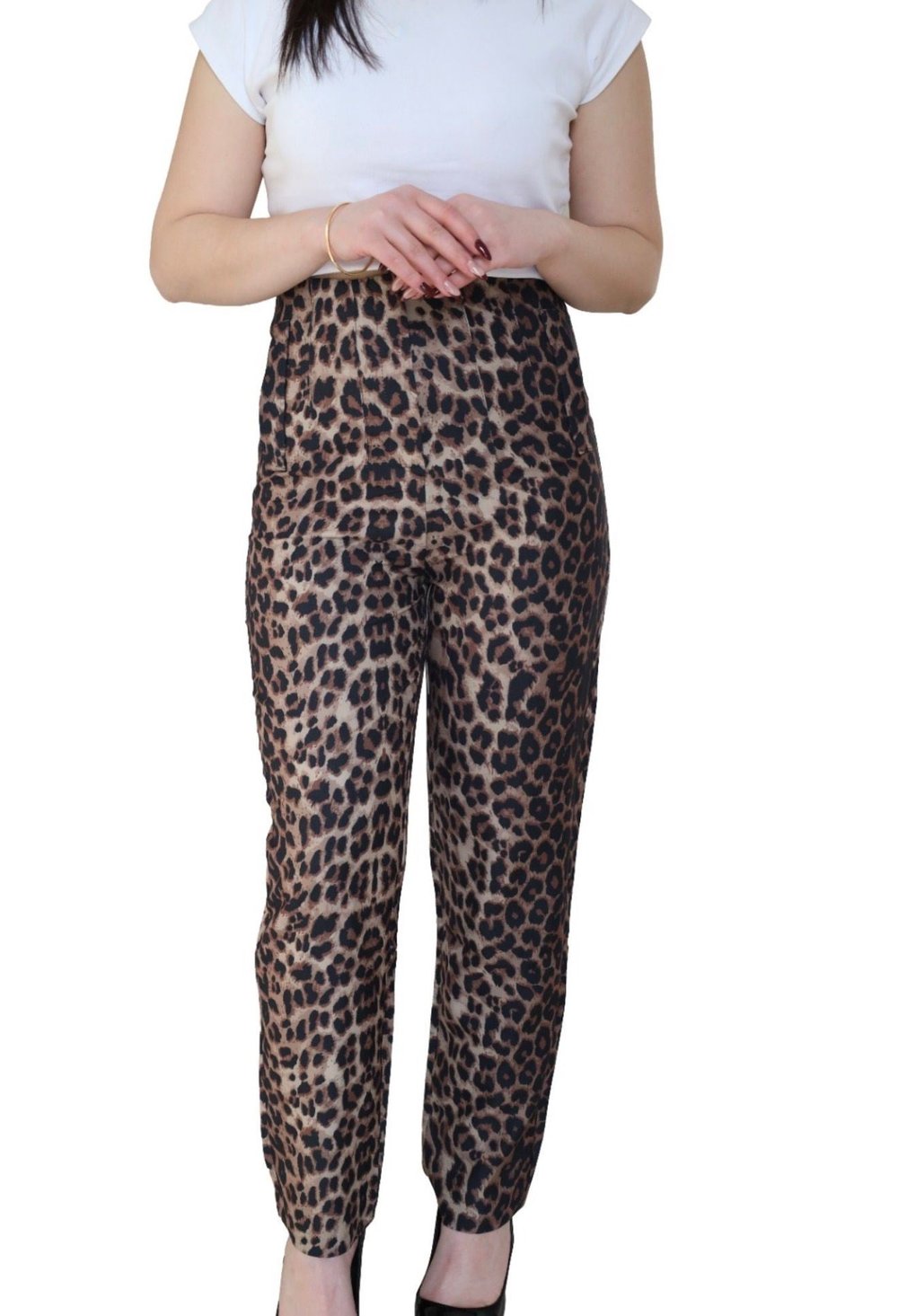 Fermuarlı Leopar - Pantolon