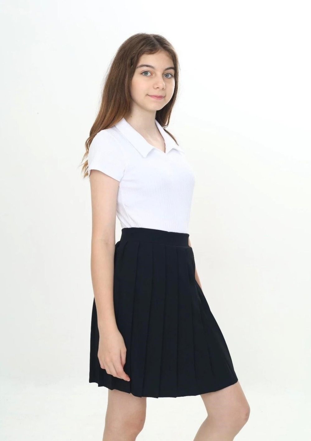 Siyah Pileli Mini - Etek