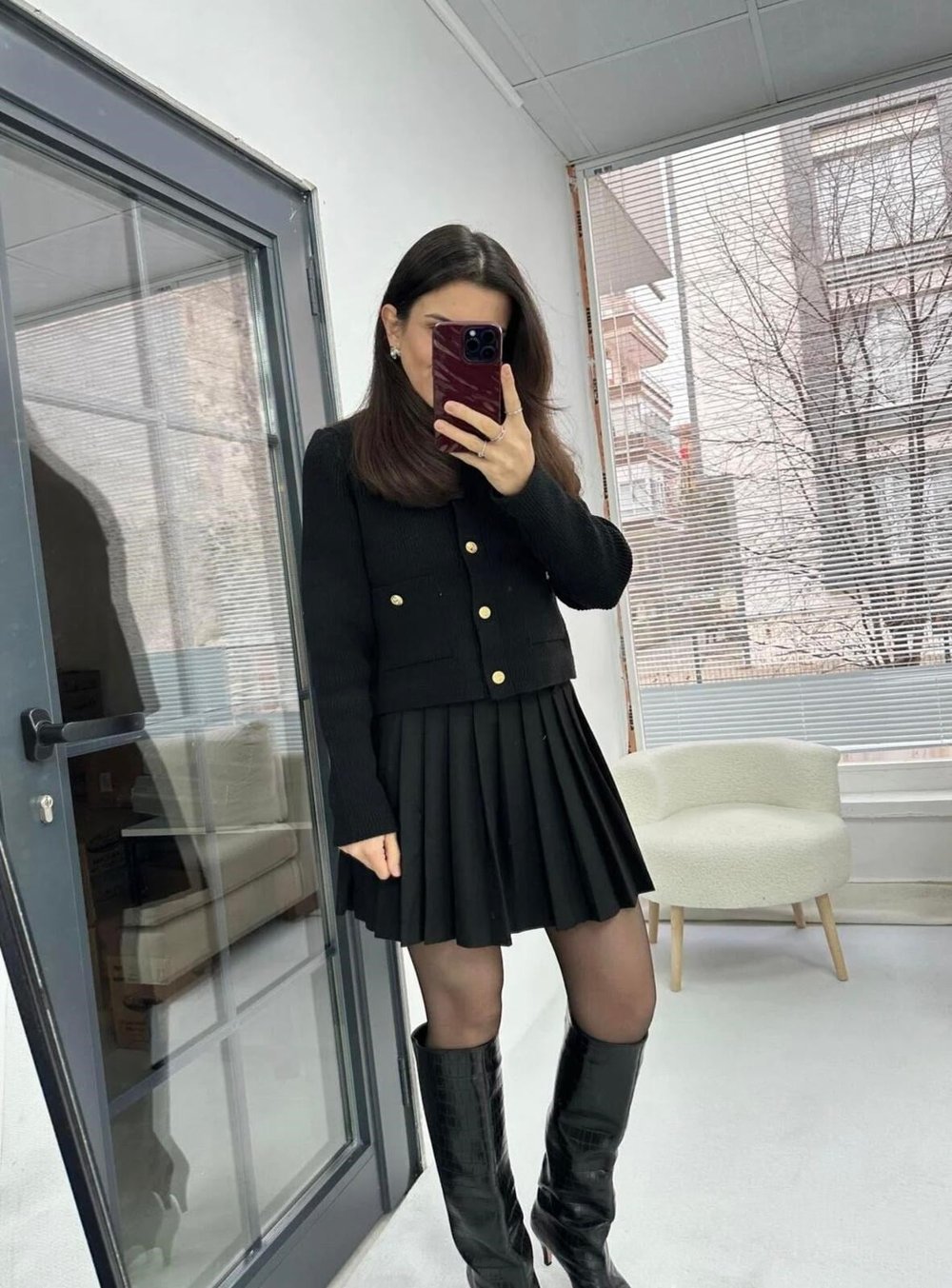 Siyah Pileli Mini - Etek
