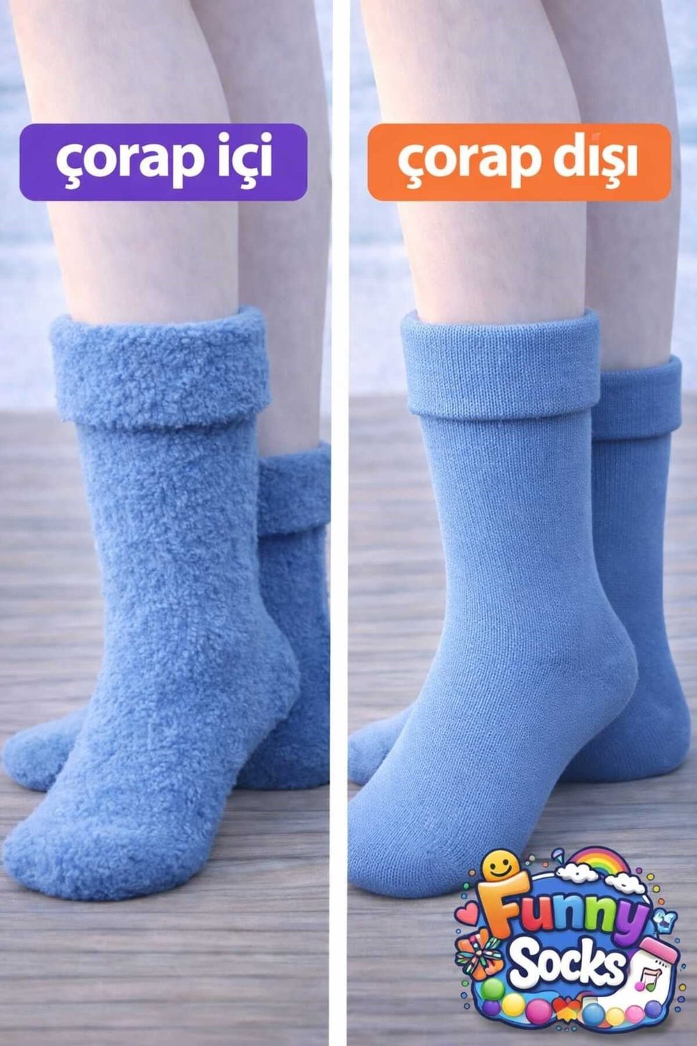 Merino Yünlü Termal Kışlık Çorap – Üst Düzey Sıcaklık & Konfor