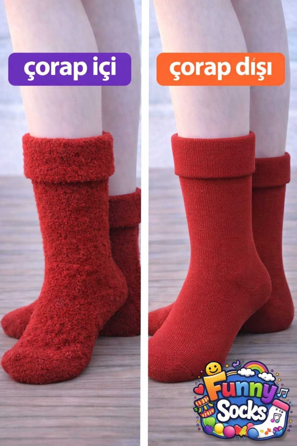 Merino Yünlü Termal Kışlık Çorap – Üst Düzey Sıcaklık & Konfor