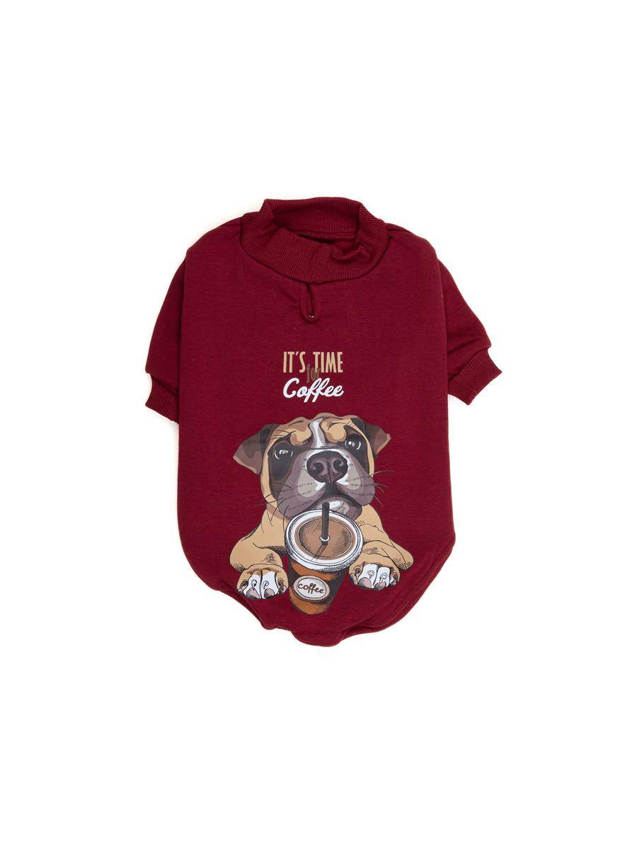 Coffee Dog Basıc Kazak Bordo