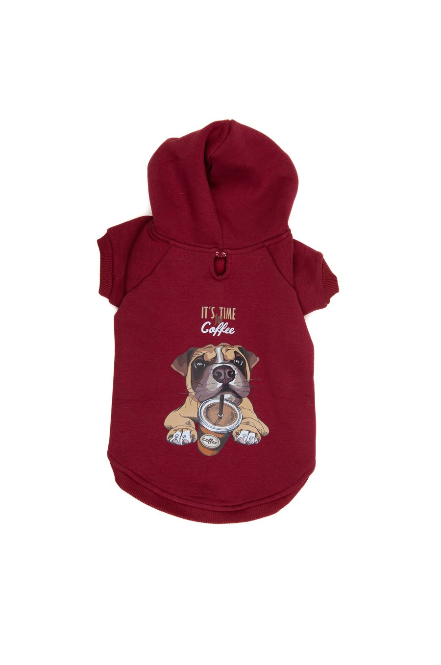 Coffee Dog Kapüşonlu Sweatshirt Bordo