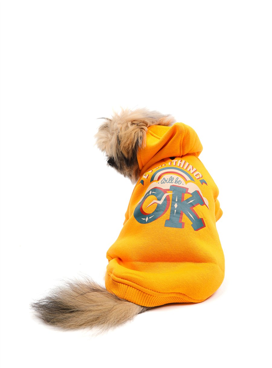 Will Be Ok Kapüşonlu Sweatshirt Hardal