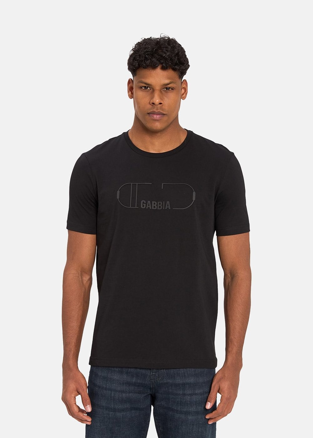 Gabbia Siyah Regular Fit Baskılı T-Shirt