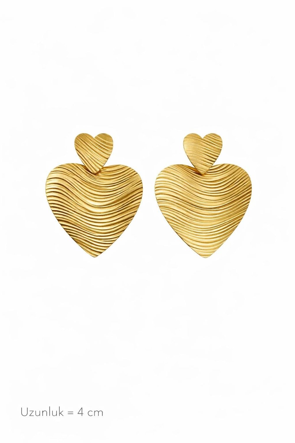 Golden Heart Flow Çelik 14K Kadın Küpe