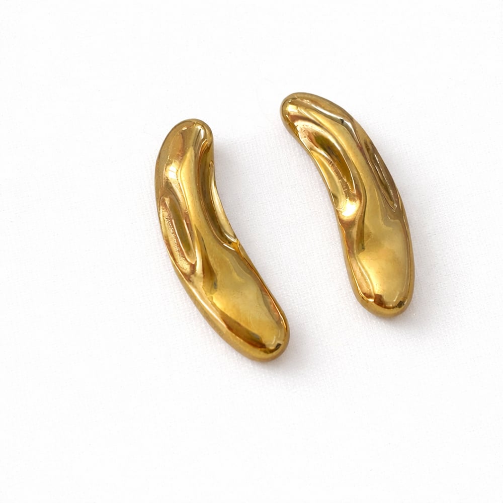 Muben Luna Gold Fas Çelik 14k k Kadın Küpe1