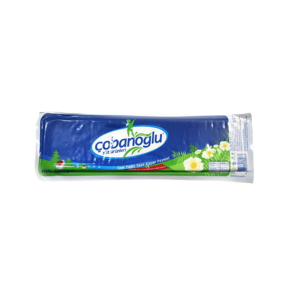 ÇOBANOĞLU KAŞAR PEYNİRİ 2000 GR BLOK ADET*12 - ÇOBANOĞLU - EDT2345 - EDT İstanbul