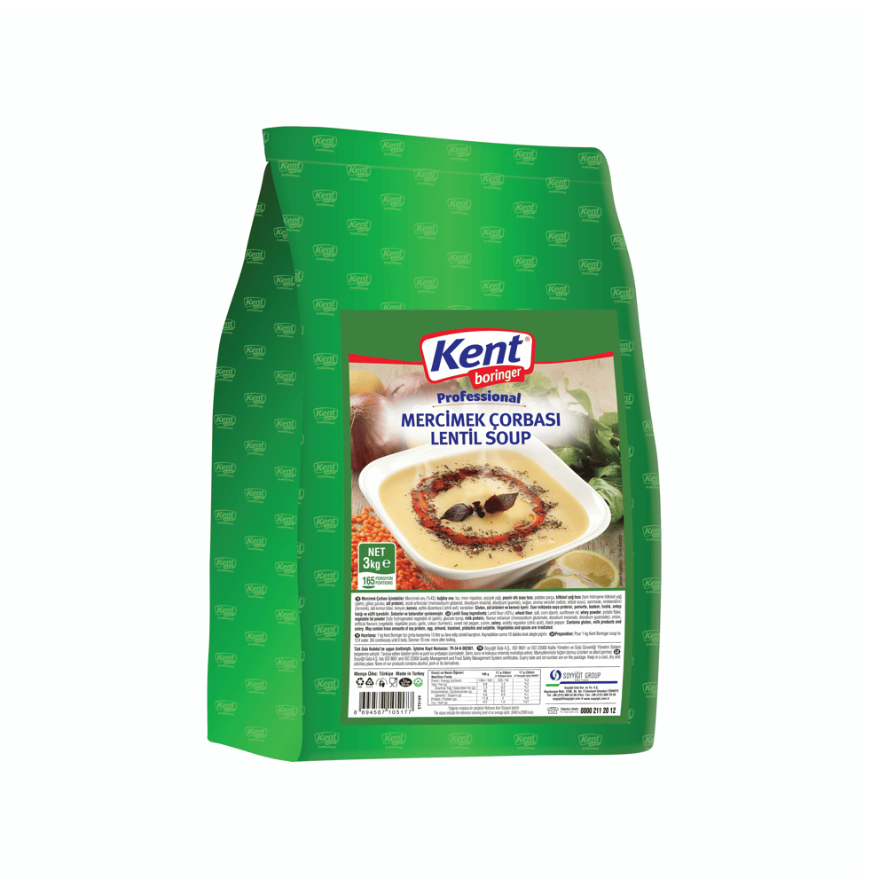 KENT MERCİMEK ÇORBASI 3 KG*4 ADET - KENT - EDT3017 - EDT İstanbul