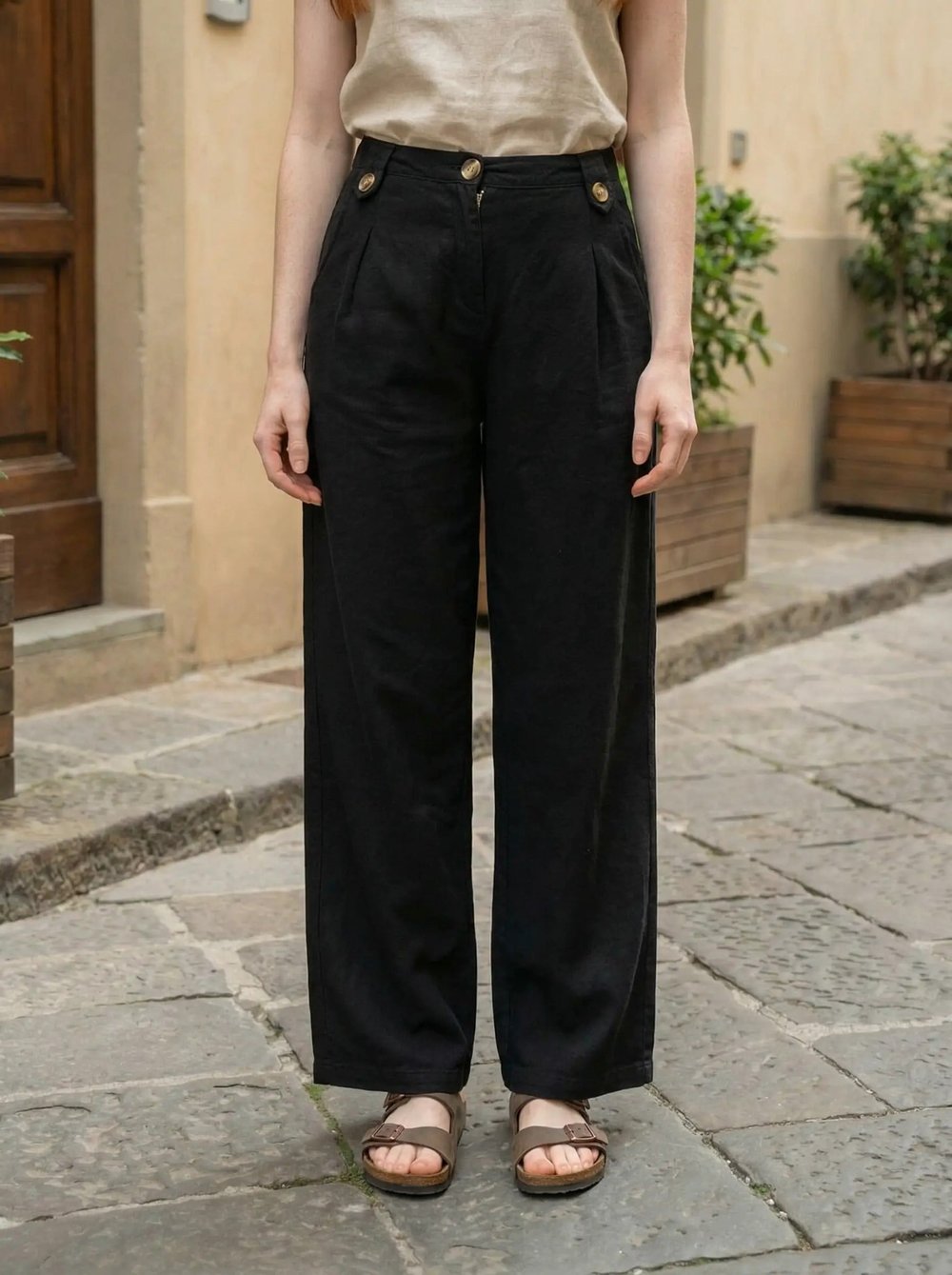 Çift Patlı Gabardin Pantolon