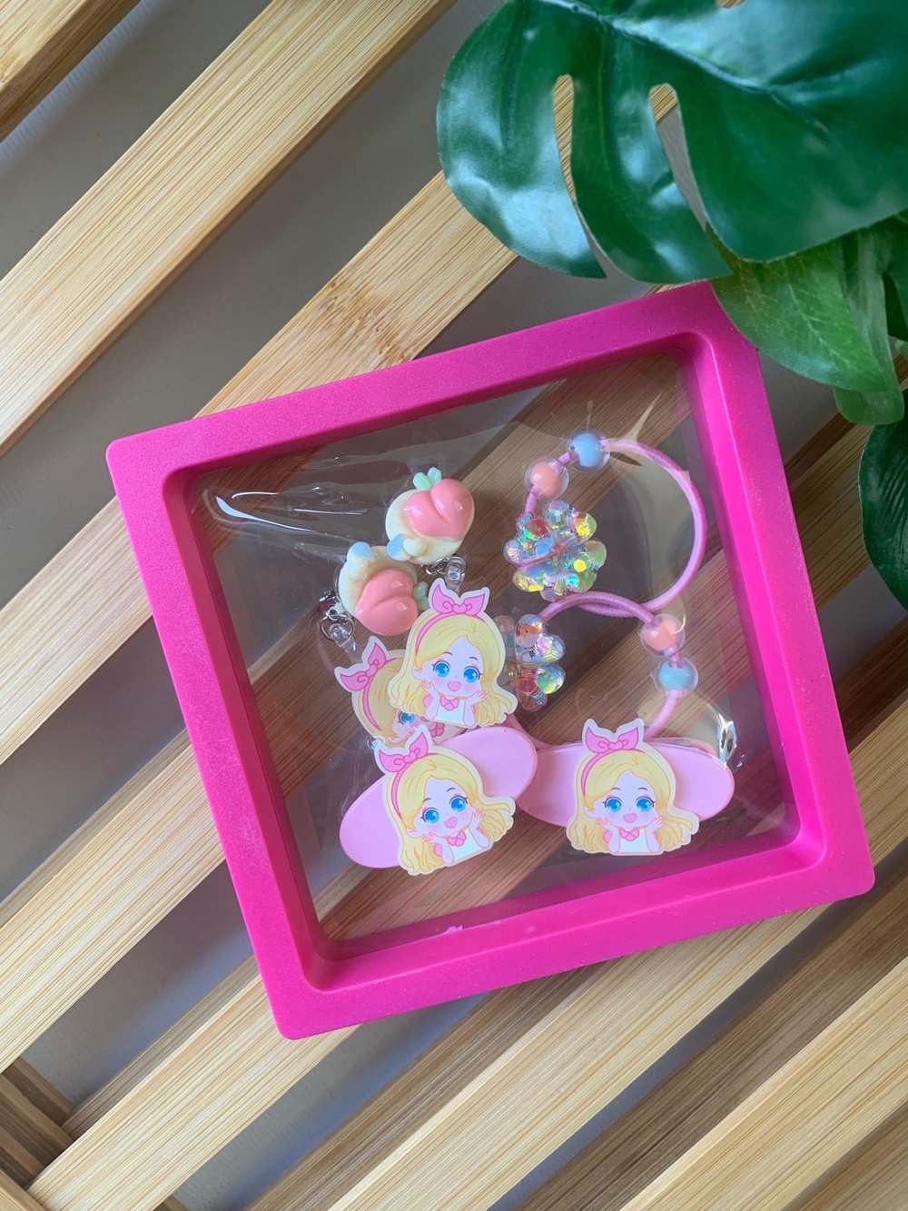 Sweet Luna Kutulu Toka Set-fuşya prenses
