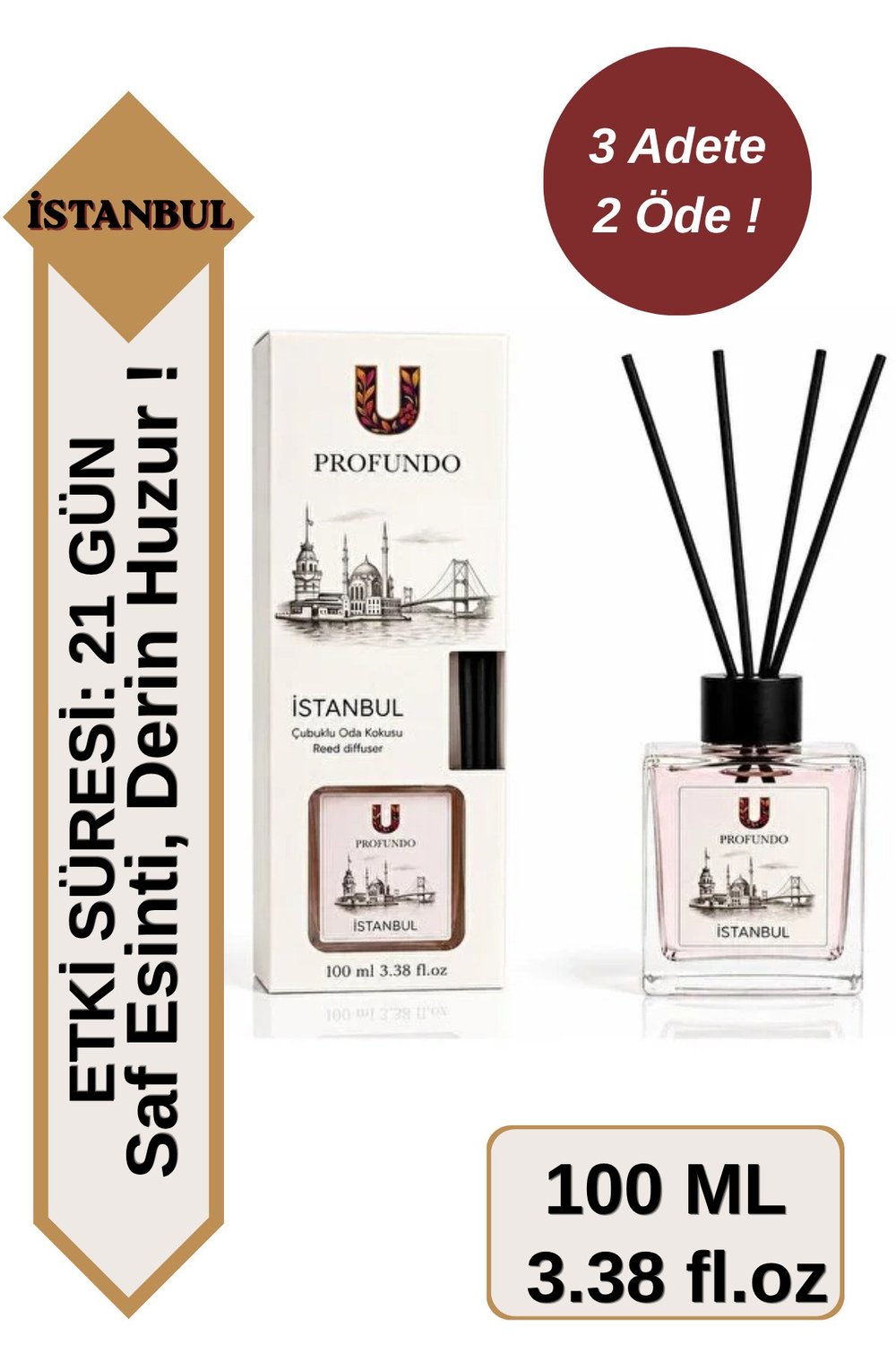 İstanbul Bambu Çubuklu Oda Kokusu 100 ml | İstanbul & Bahar Ferahlığı - Temiz Hava Esintisi