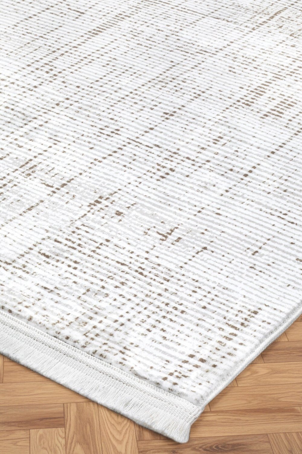 Mozart Antilalerjik kaymaz tabanlı silinebilir ve yıkanabilir Düz saçaklı halı 54930