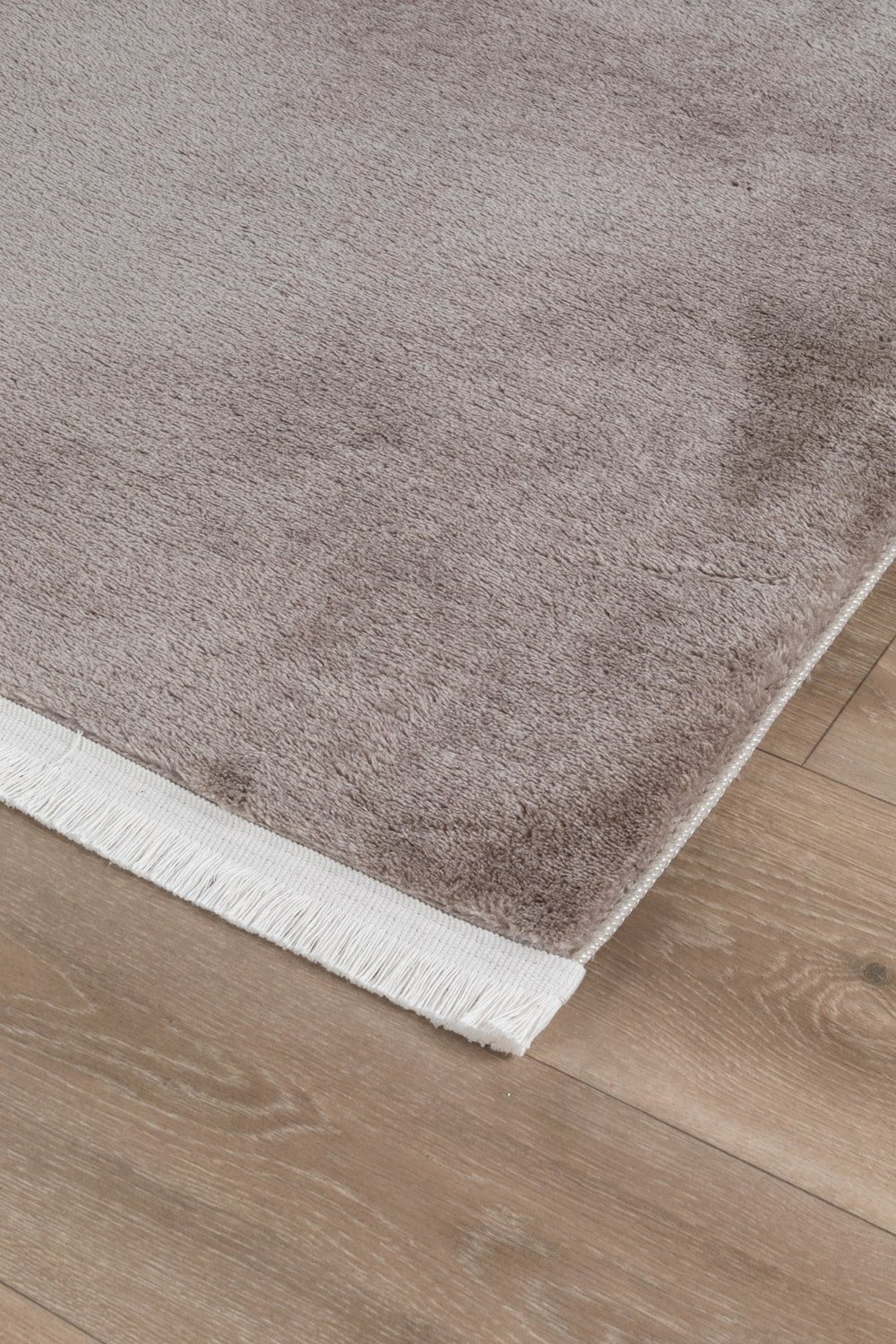 Vl Comfort Düz Saçaklı Peluş Yolluk Kahverengi