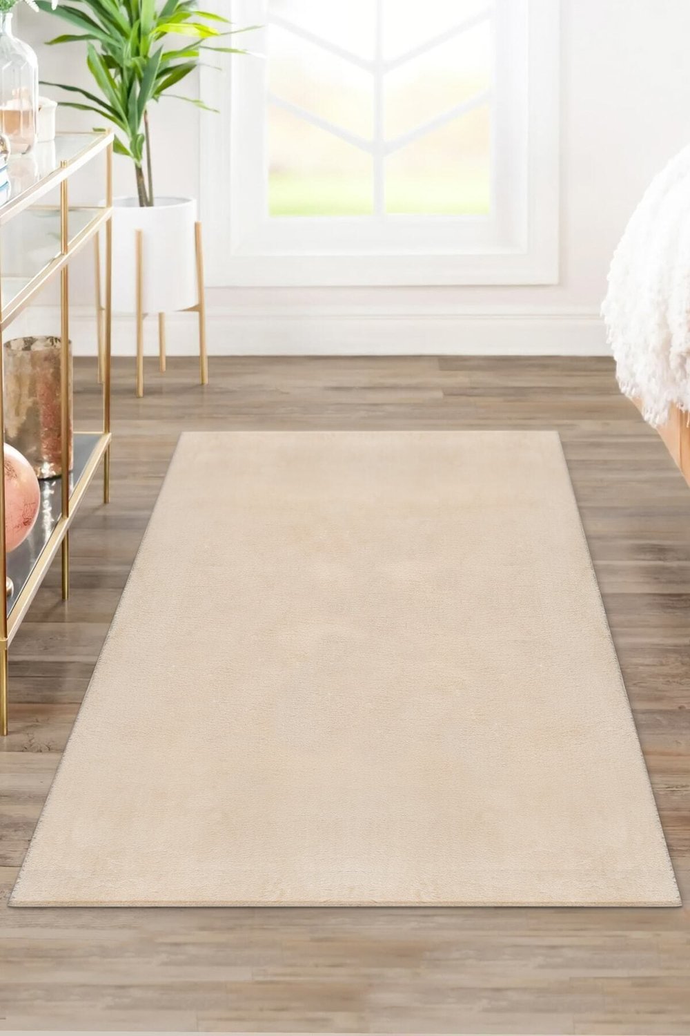 Vl Comfort Peluş Halı Bej Saçaksız