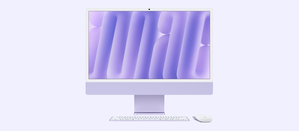 Apple 24 inç M4 çipli 8 çekirdekli CPU, 8 çekirdekli GPU, 16 çekirdekli Neural Engine iMac  - Mor