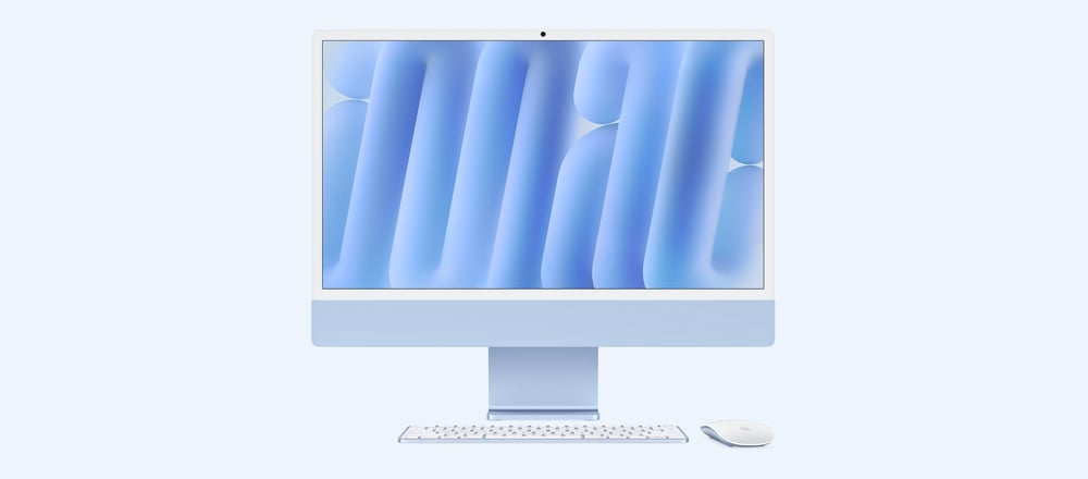 Apple 24 inç M4 çipli 8 çekirdekli CPU, 8 çekirdekli GPU, 16 çekirdekli Neural Engine iMac  - Mavi
