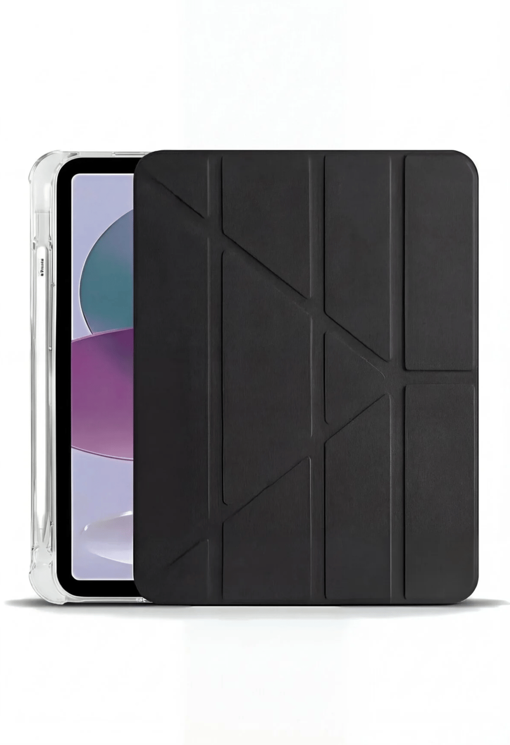 iPad 10. Nesil Katlanır Kalem Bölmeli Kılıf Kapak-Siyah