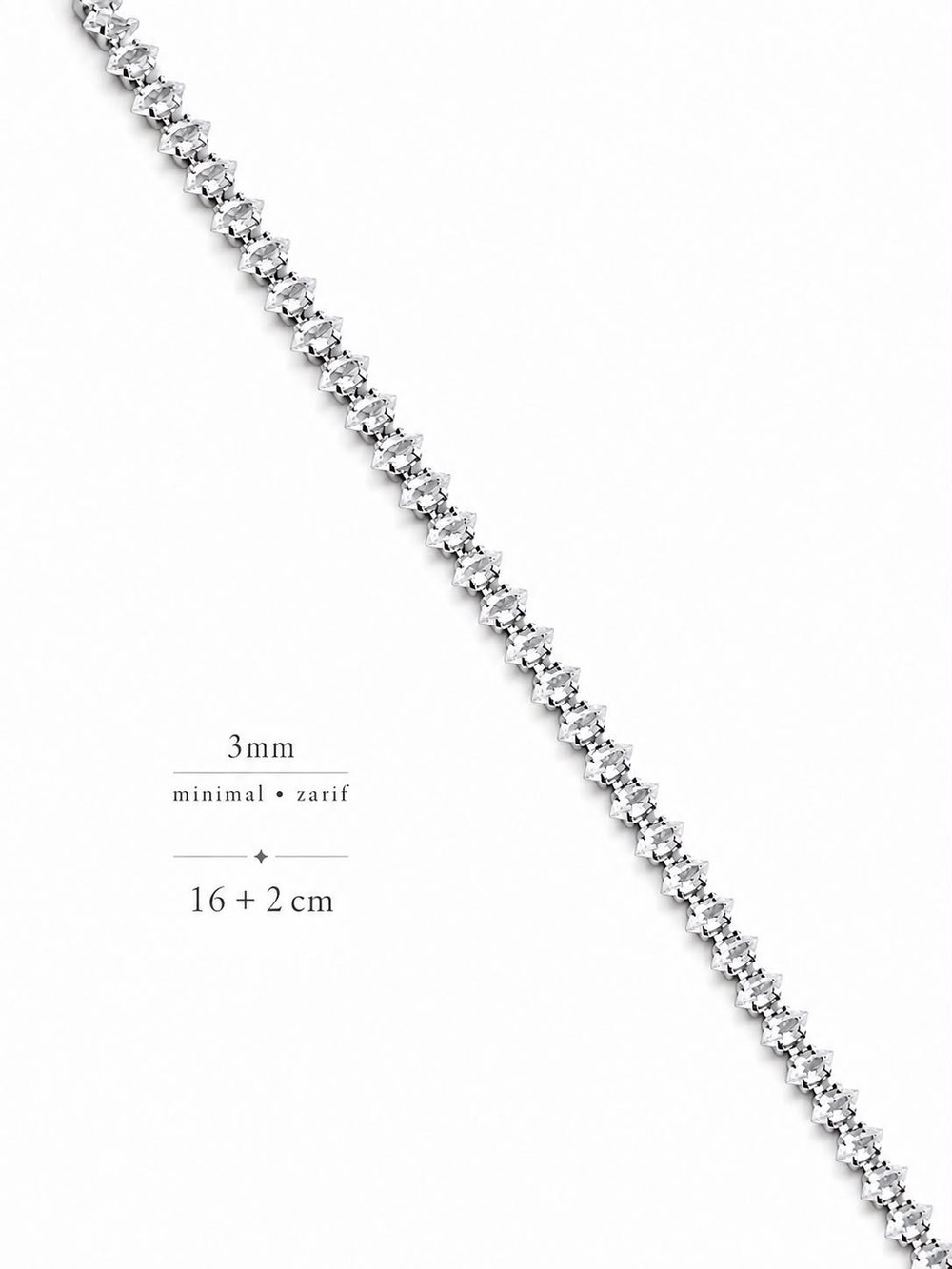 3mm | Markiz Su Yolu Bileklik 16+2cm 