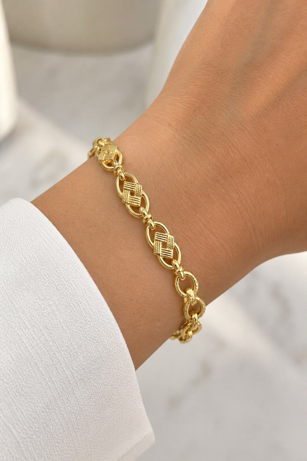 Kadın Bileklik14k Altın Renk Vip Seri İthal Sarmina Model Bileklik