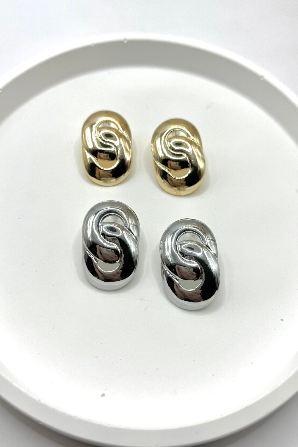 Kadın Küpe 3 cm İç İçe Halka Model Küpe