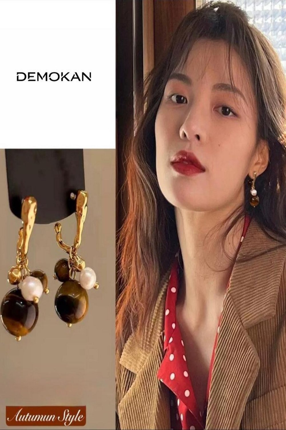 Kadın Küpe İthal Vip Seri Akrilik Taşlı Autumn Küpe