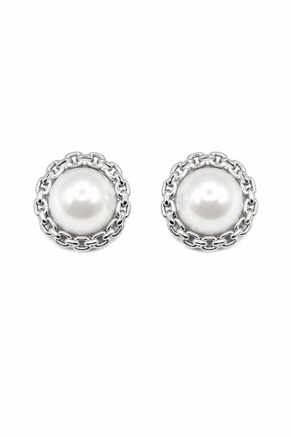Kadın Küpe Zincir Model Çerçeve 2cm İnci Küpe