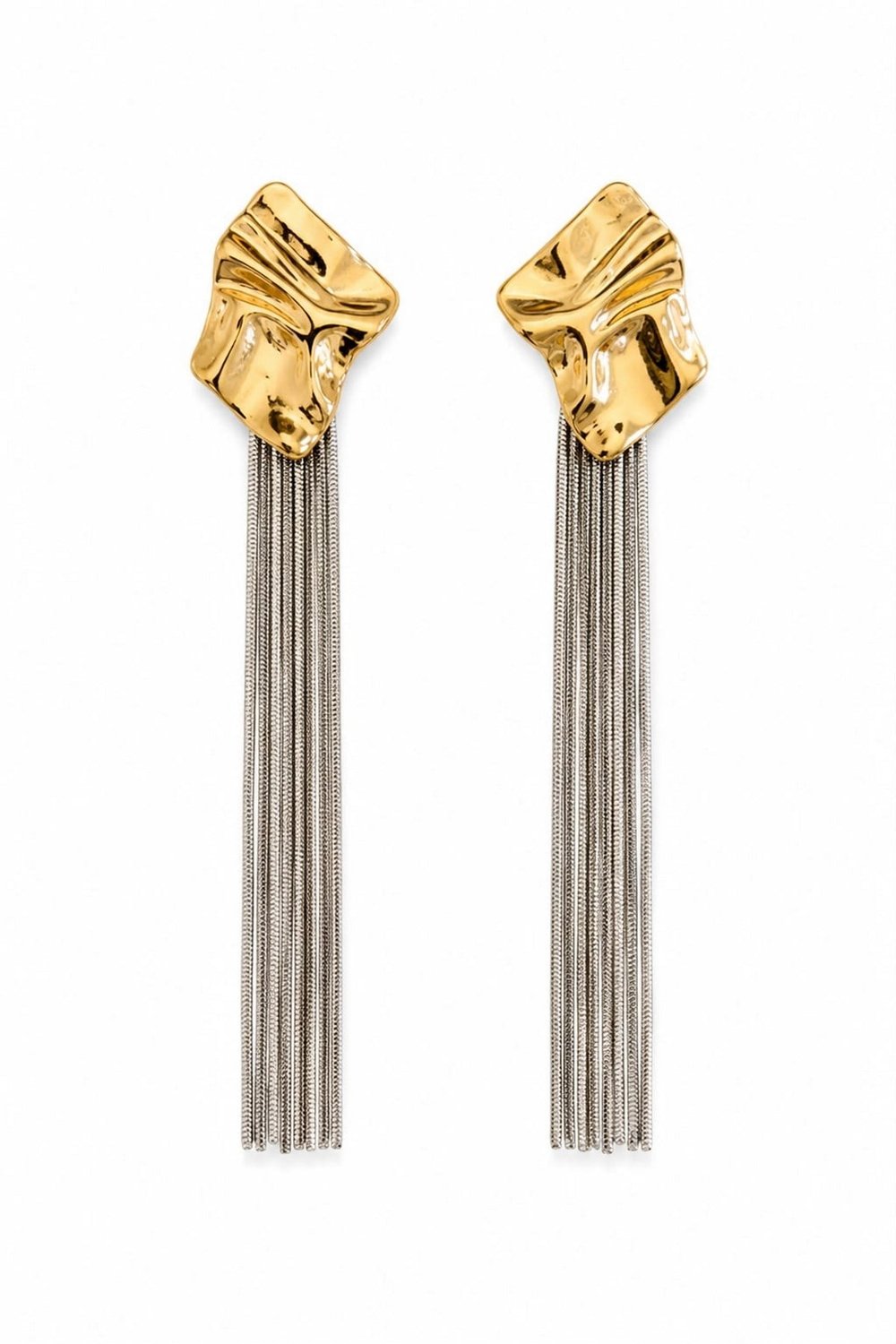 Soyut Metalik Tassel Küpe