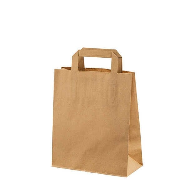 Kraft Çanta Düz Saplı Küçük Boy 22x10x26 cm (50 ADET)