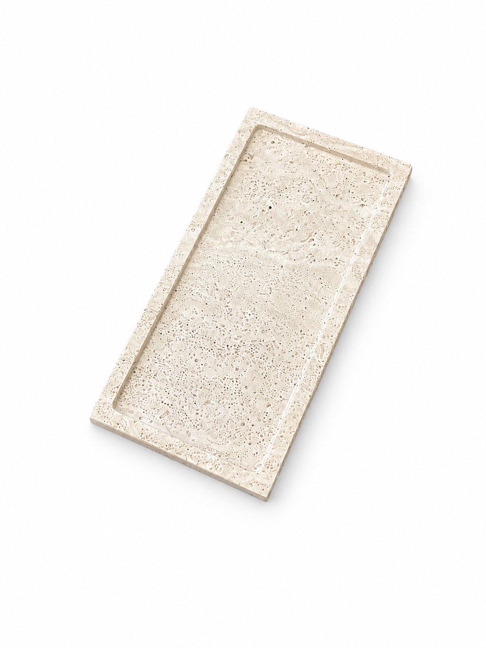 IVORY LIGHT Traverten Flüt Detay Tepsi – 15x30 cm