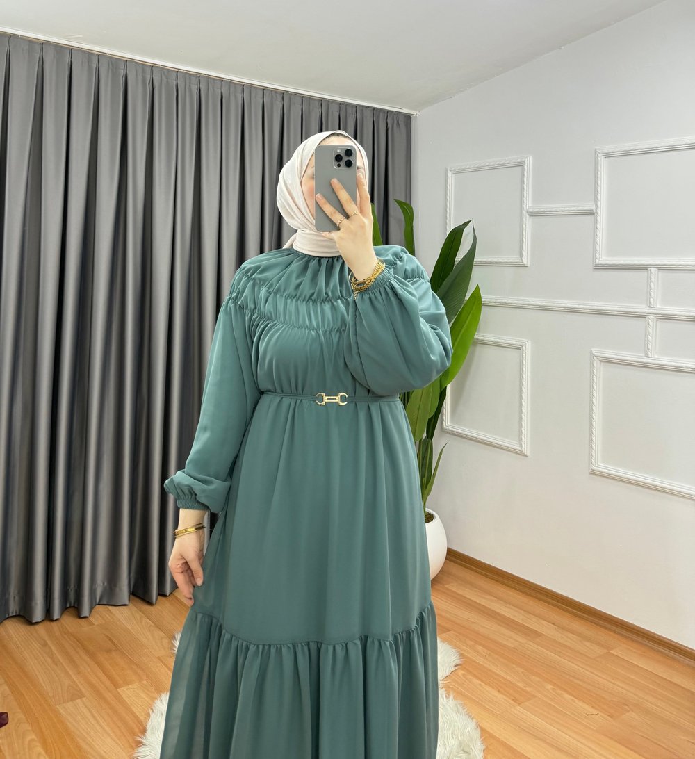 Çelebi Elbise Mint Yeşil 1044 