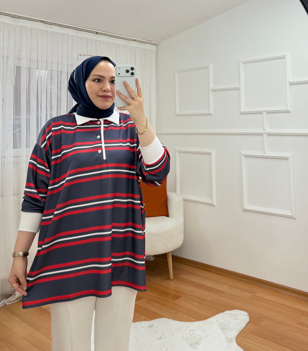 Yuna Sweat Kırmızı Pembe Geçişli 1062 