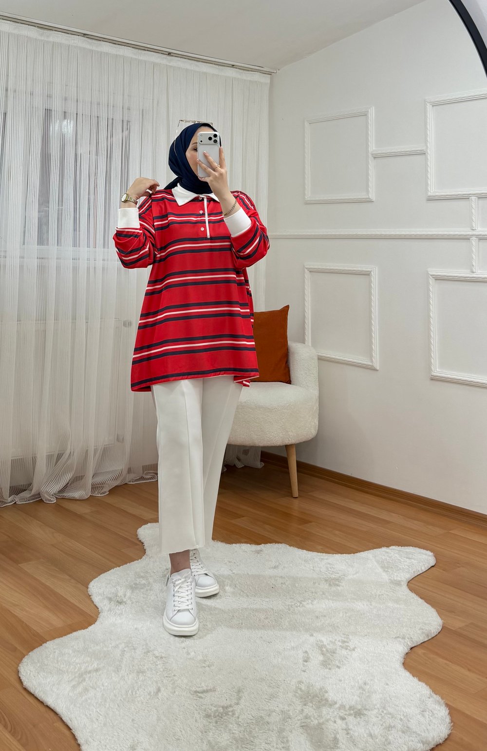 Yuna Sweat Kırmızı Siyah Geçişli 1062 