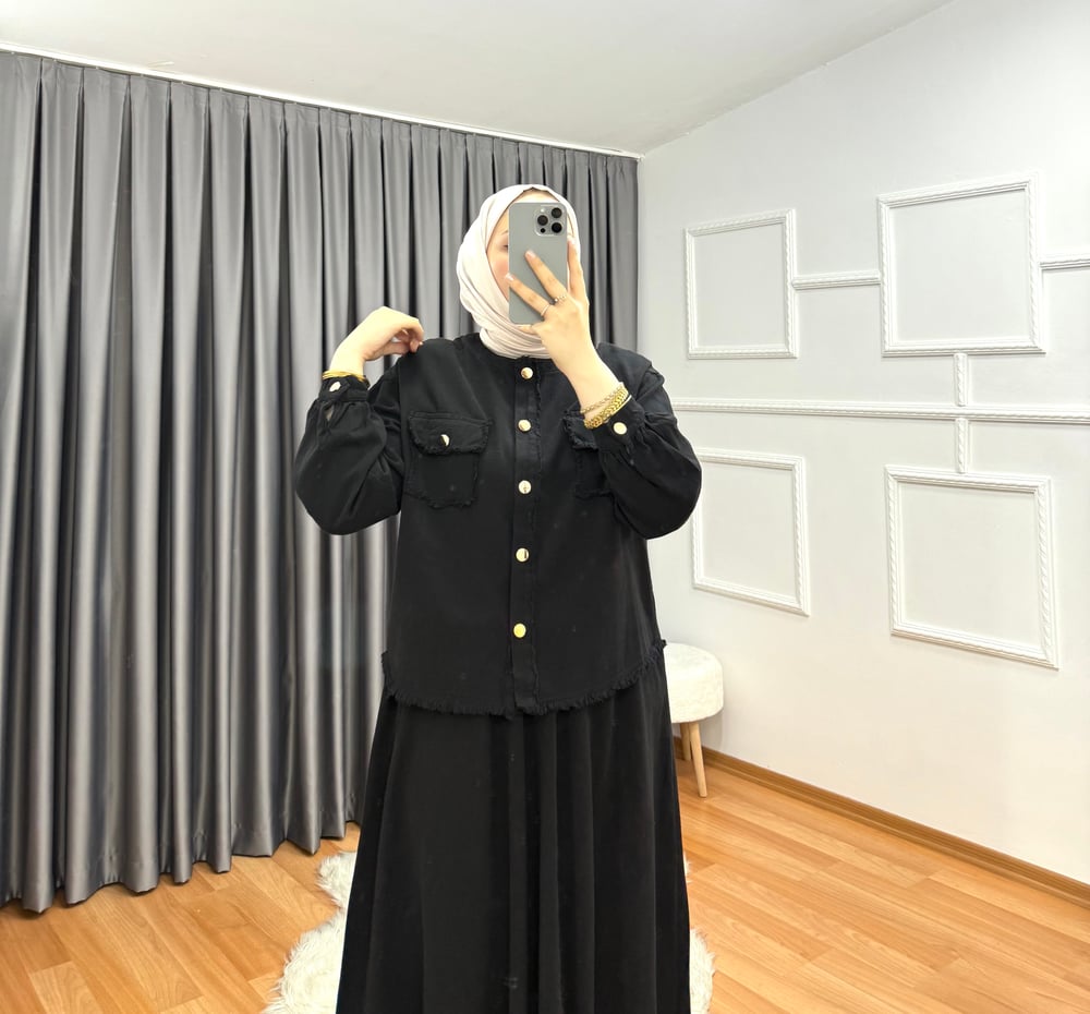 Afra Etekli Takım Siyah