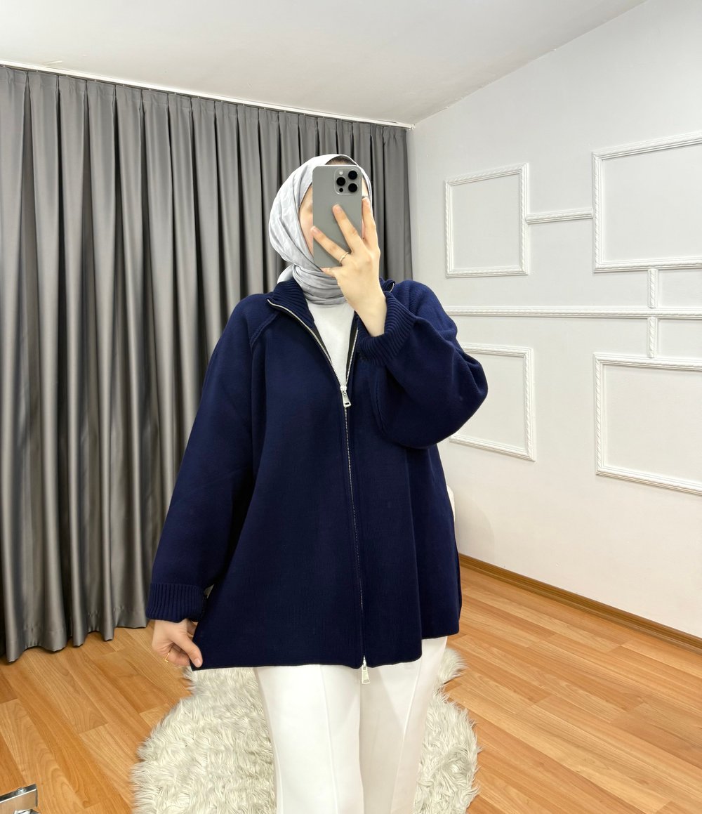 Fermuarlı Hırka  Lacivert