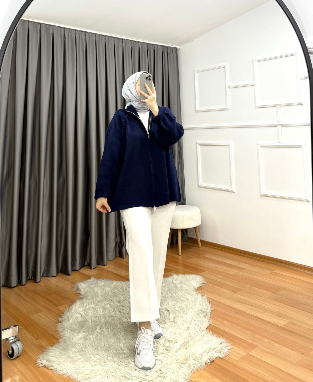 Fermuarlı Hırka  Lacivert 0015 