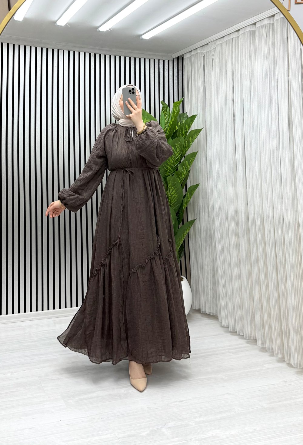 DORA ELBİSE KAHVERENGİ