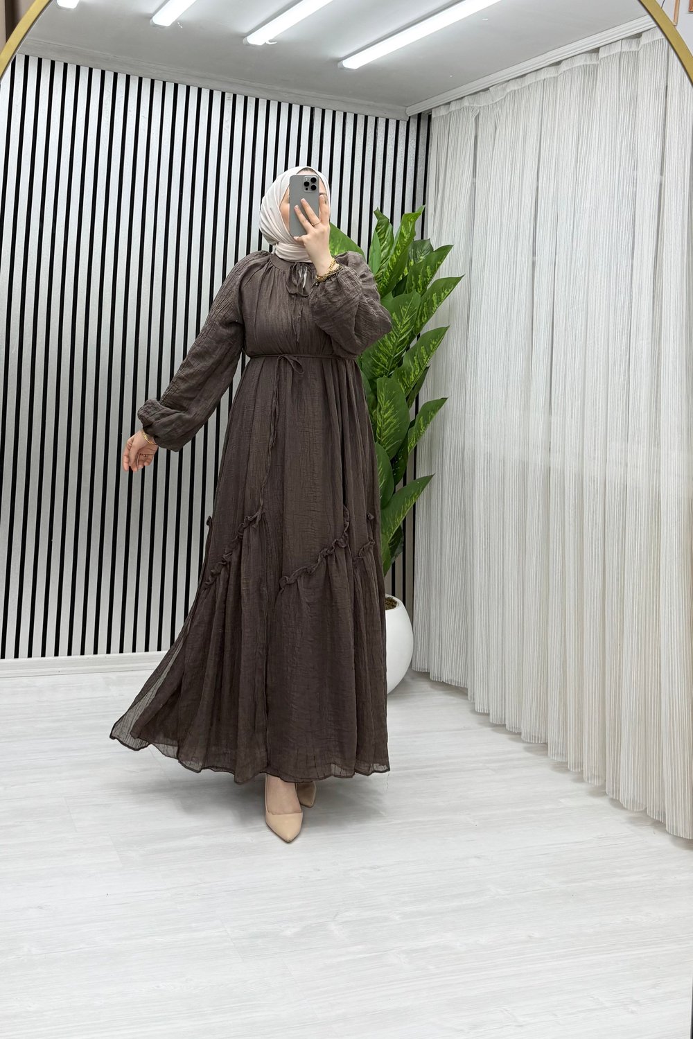 DORA ELBİSE KAHVERENGİ