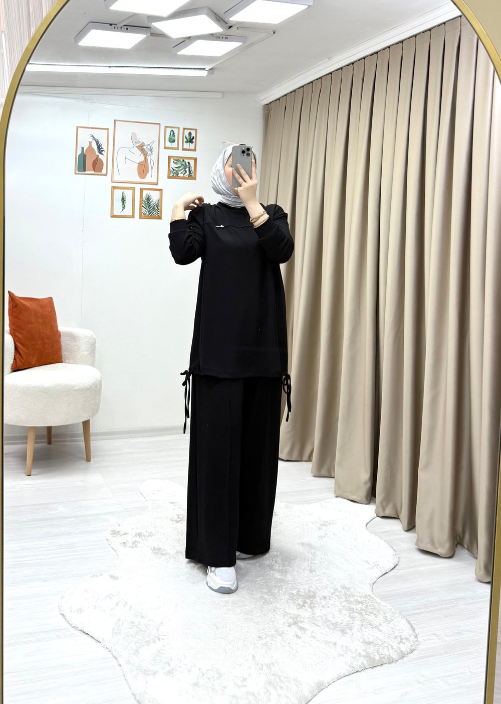 Bronşlu takım siyah 