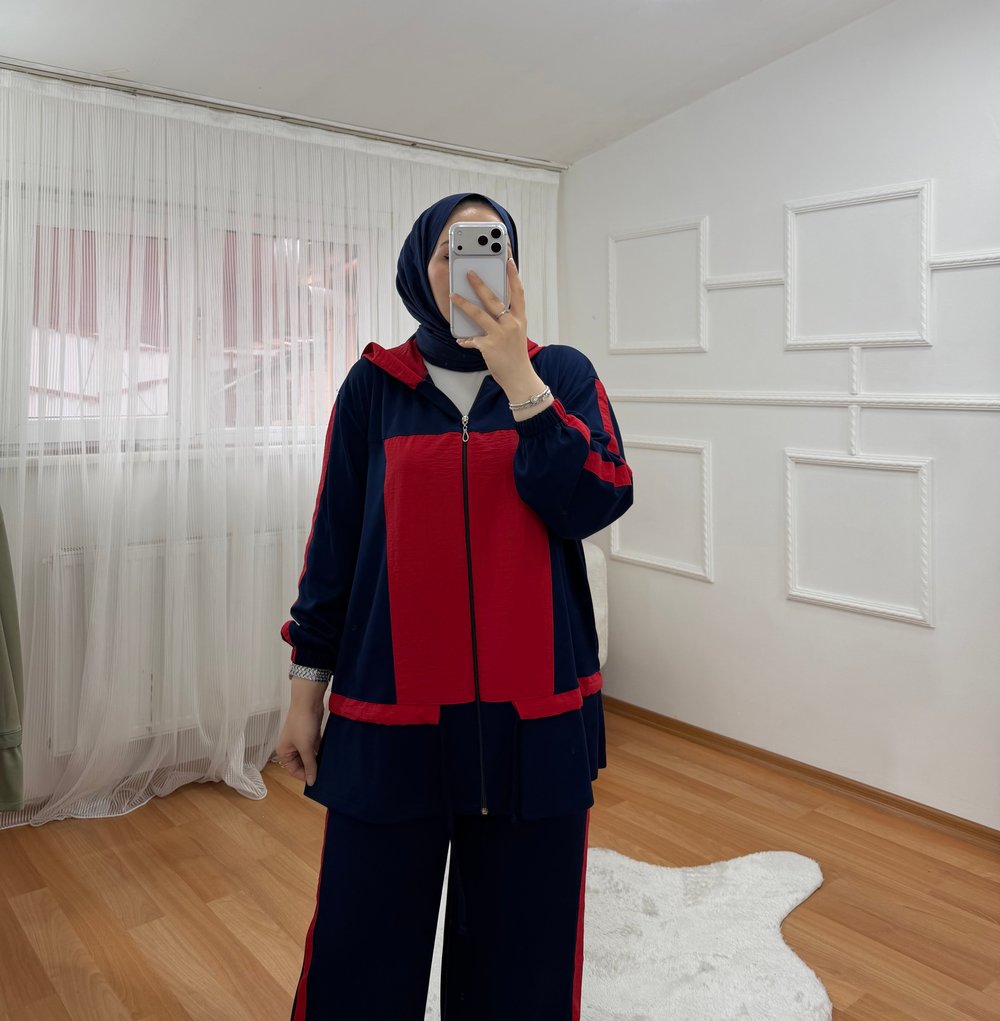 Rose Takım Lacivert Kırmızı