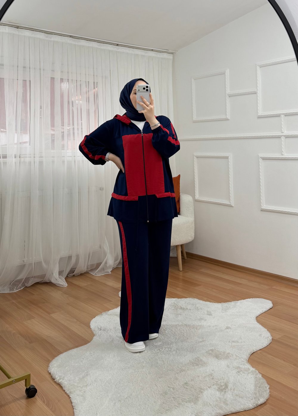 Rose Takım Lacivert Kırmızı
