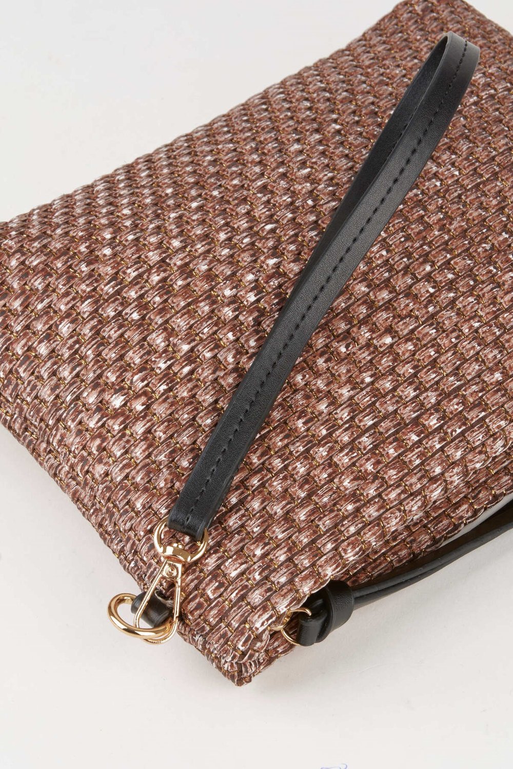 Kadın Bellis Hasır Açık Kahve Astarlı Suni Deri Bilek Askılı Portföy El Ve Clutch Çanta