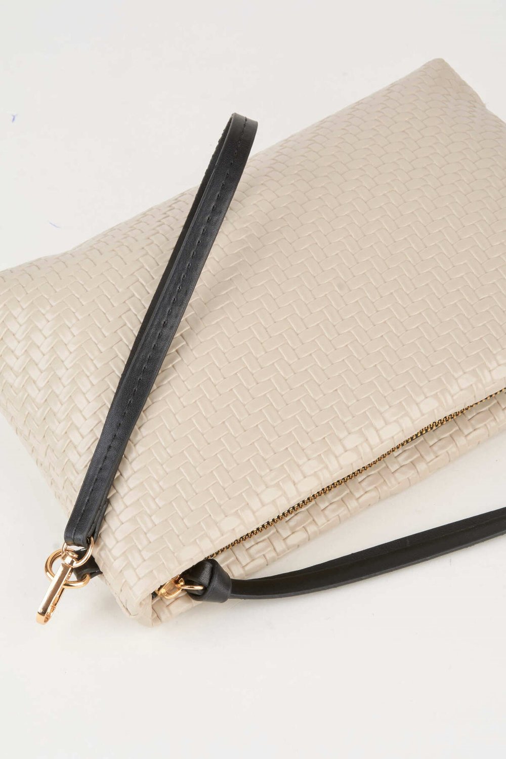 Kadın Bellis Örgü Vizon Astarlı Suni Deri Bilek Askılı Portföy El Ve Clutch Çanta